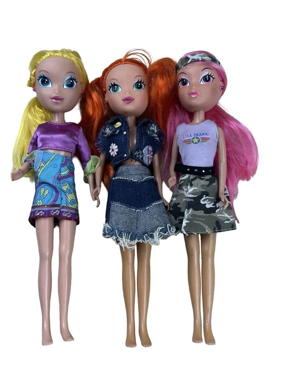 Vintage Lisa Frank Fab Friends Lisa Cassie Mara Dolls Lot of 3 Y2K